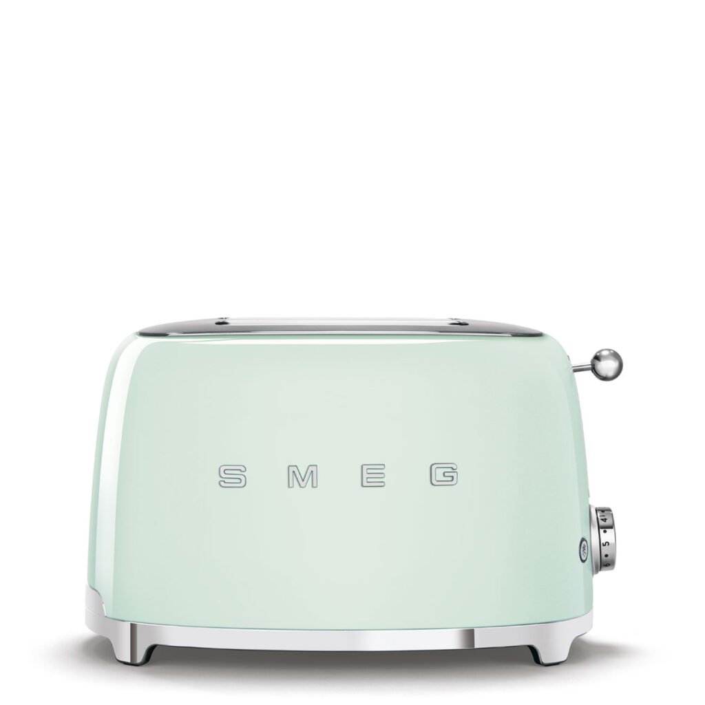 Pastel green SMEG TSF01PGSA 50s retro style two slice toaster