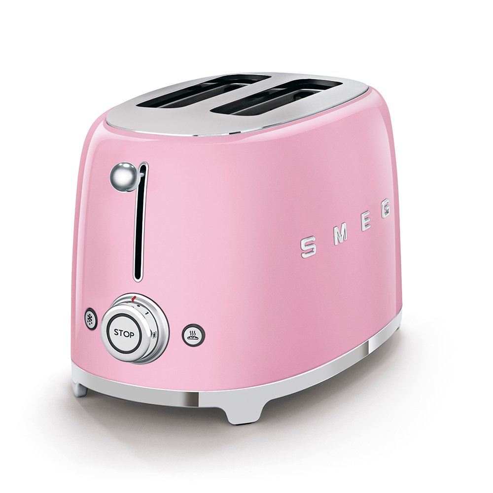 SMEG Pink 2-Slice Toaster (TSF01PKSA), view 2