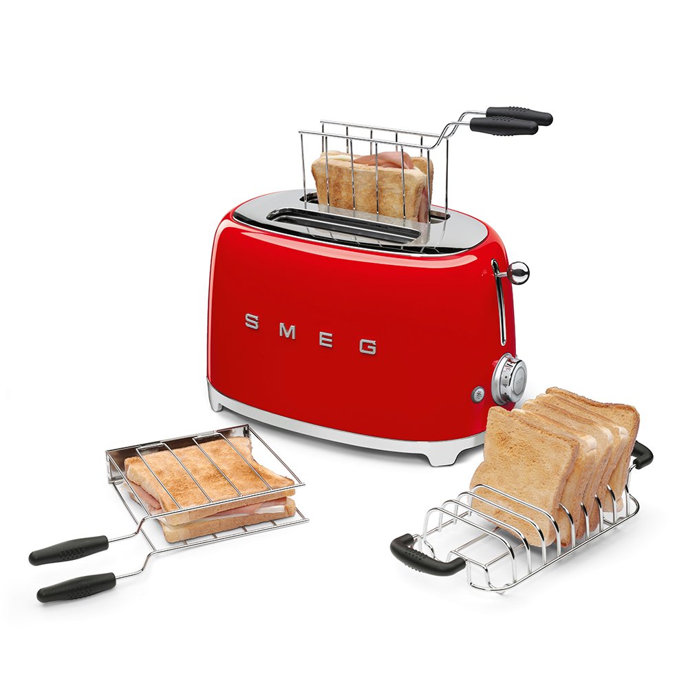 SMEG Red 2-Slice Toaster (TSF01RDSA), view 4